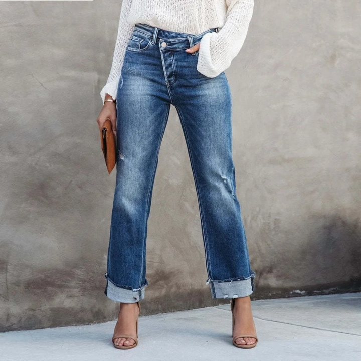 Julia - Trendy High-waist Denim Broek