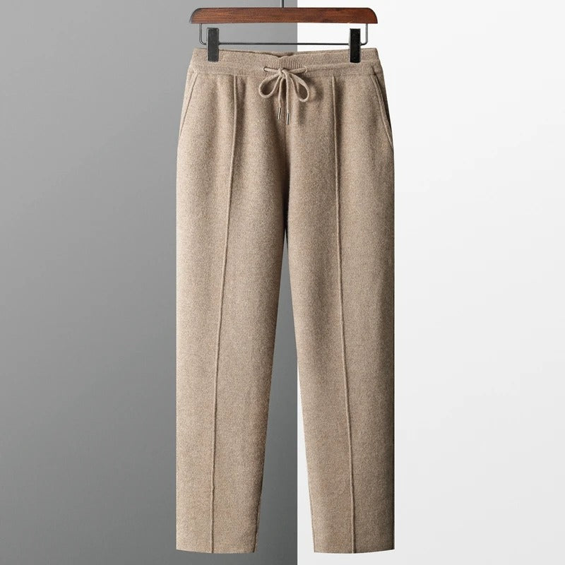 Wool Flex - Heren Slim Fit Gebreide Broek